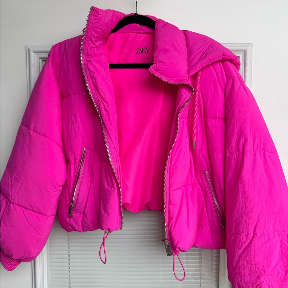 Zara Fuchsia Puffer Jacket